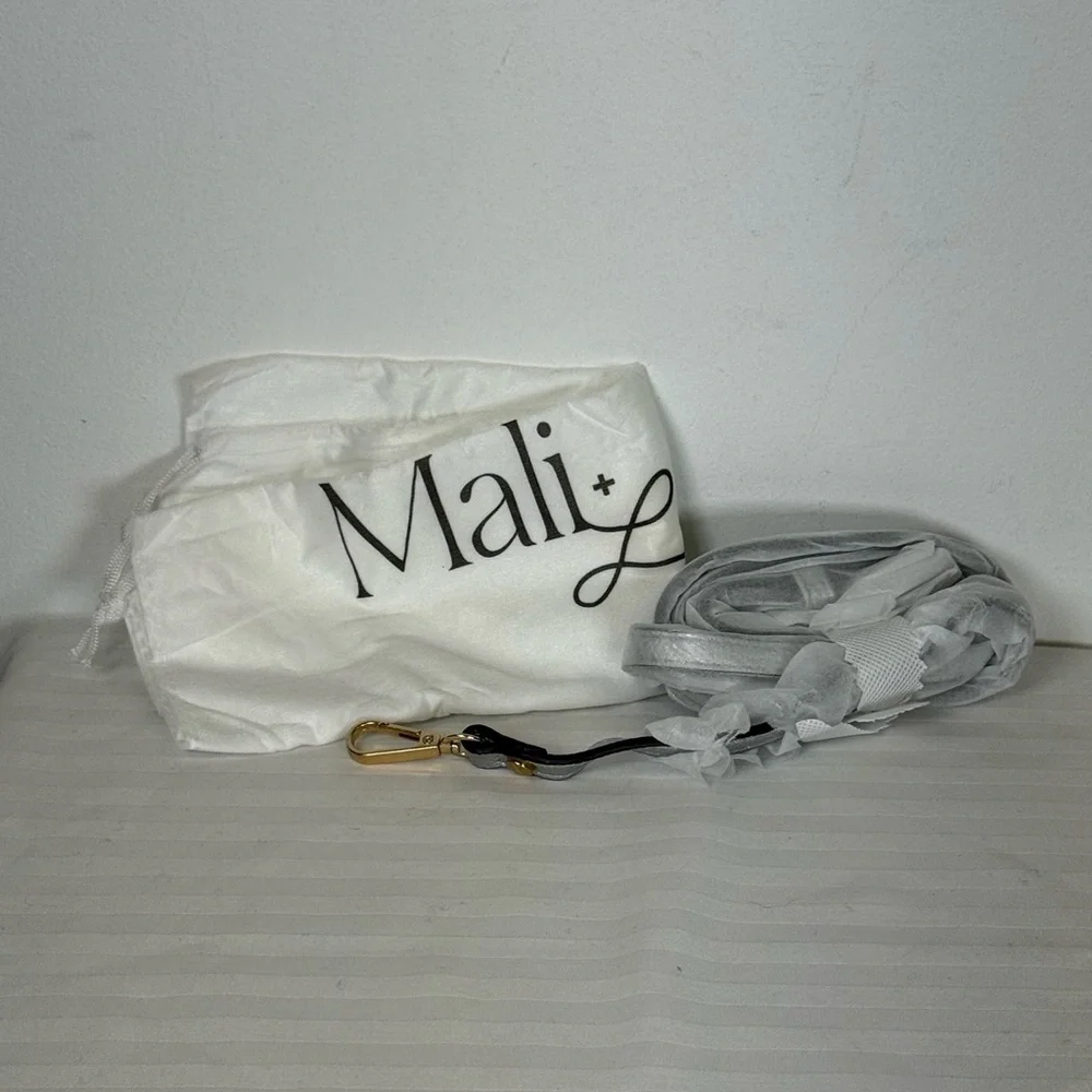 NEW Mali + Lili ‘Josephine’ Silver Vegan Leather Crossbody Bag Goldtone Hardware